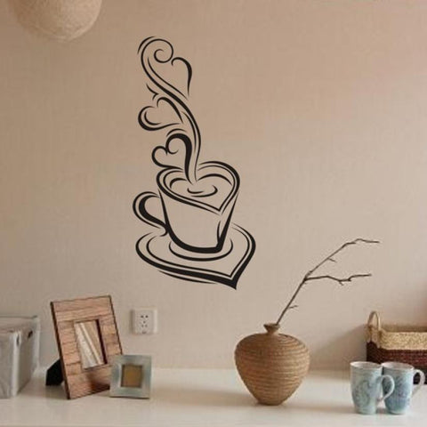 Super Deal 2015 wall decals wall stickers wall sticker poster wallstickers Coffee Decal Art Vinyl Mural Home Room Decor HYM02